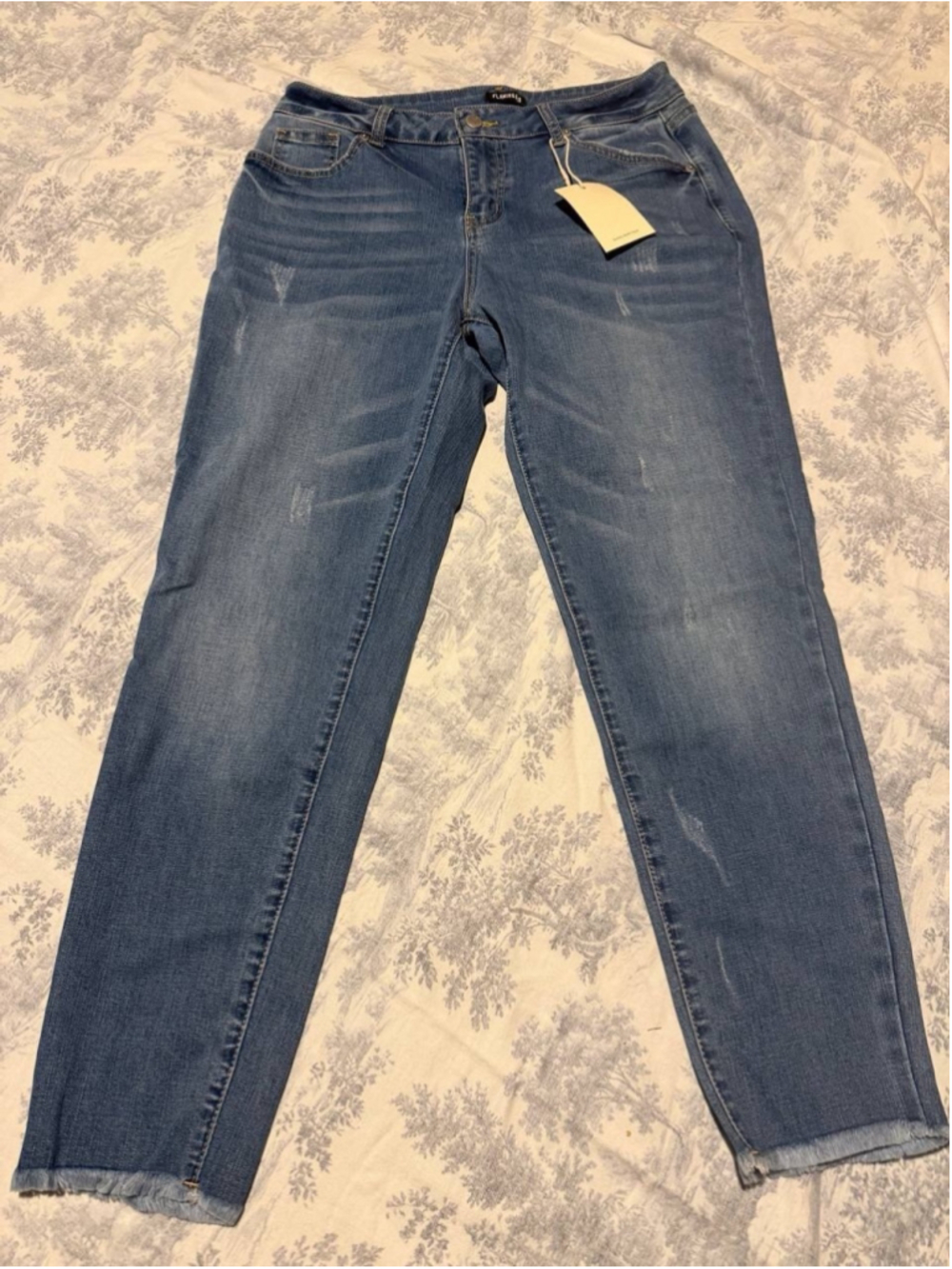 Flamingals Straight Leg Capri Jeans for Women Cropped Jeans L